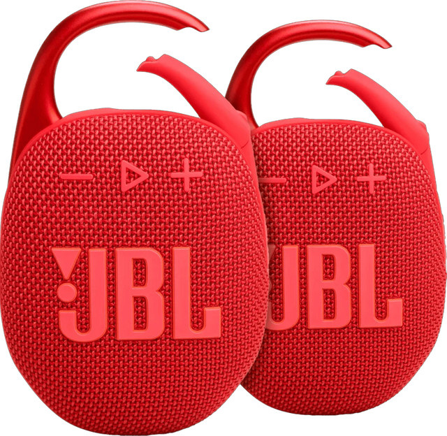 JBL Clip 5 Bluetooth Lautsprecher Doppelpack in Rot - Bild 1