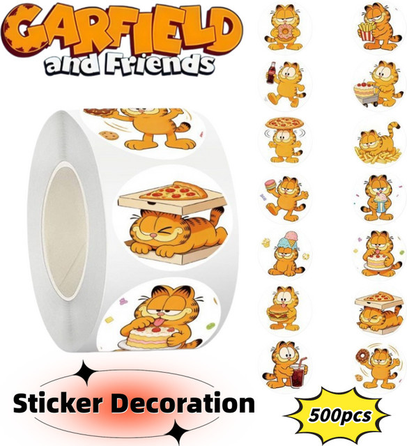 Garfield Cartoon-Figur Spiral-Aufkleber in Multicolour zur Dekoration deines Planers - Bild 1