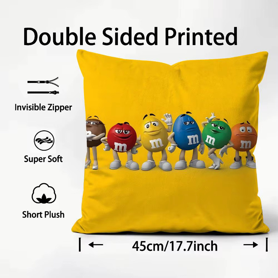 M&M's Kissenbezug mit buntem Muster in Schwarz und Multicolor für dein Wohnzimmer oder Schlafzimmer - Bild 3