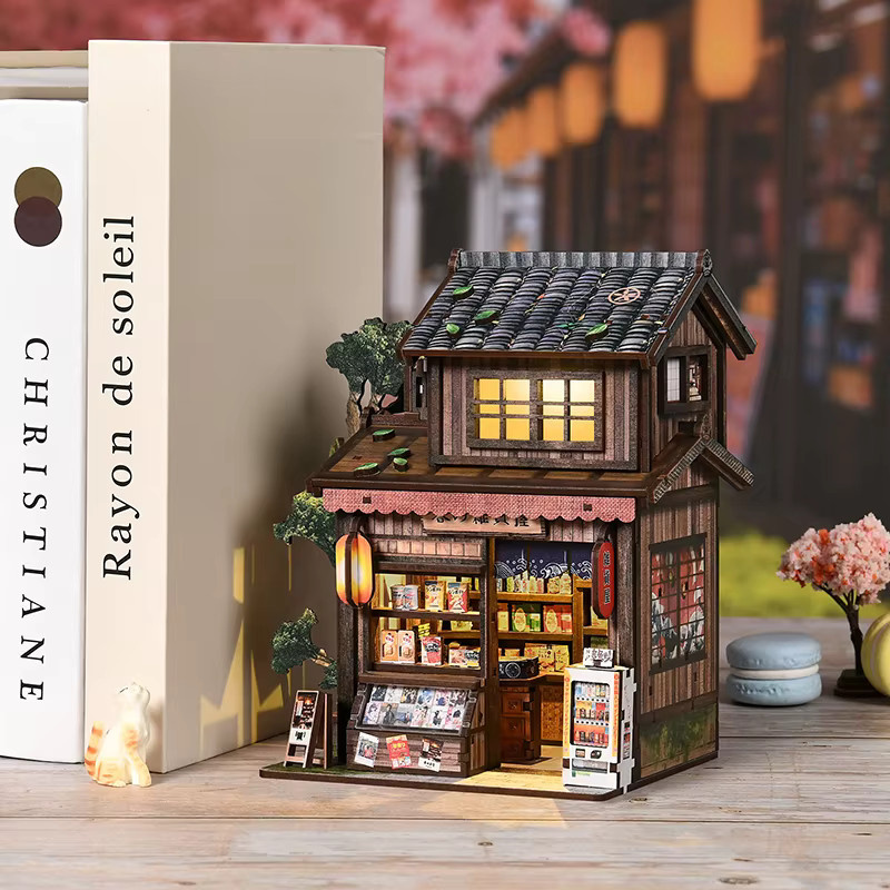 Battoom 3D-Puzzle DIY Holz-Buchnische Miniatur-Bausatz als Puppenhaus und Bücherregal für Erwachsene in Multicolor - Bild 3