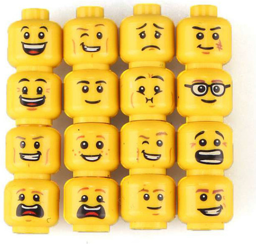 Youe Shone Minifigs männlicher bedruckter Kopf, Zubehör, 20-teiliges Set - Bild 1