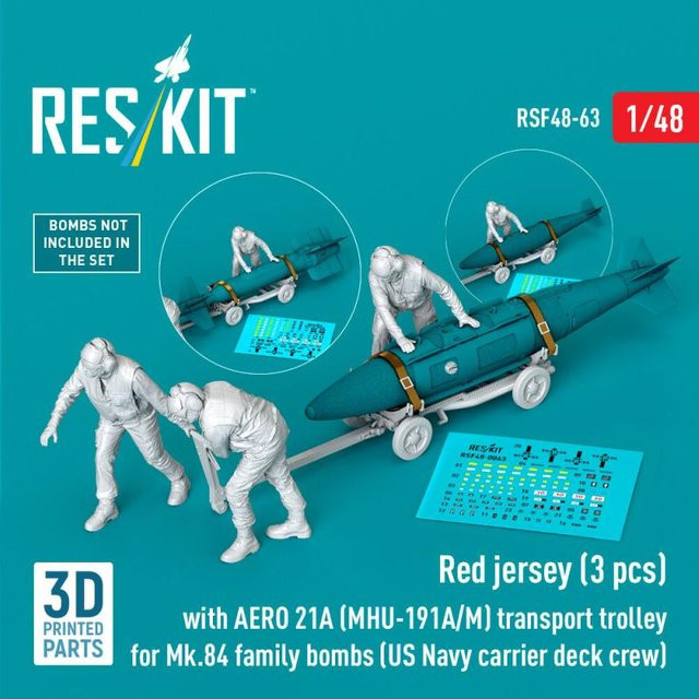 ResKit Models Red jerseys mit AERO 21A transport trolley, 3-teiliges Set, 1:48 - Bild 1