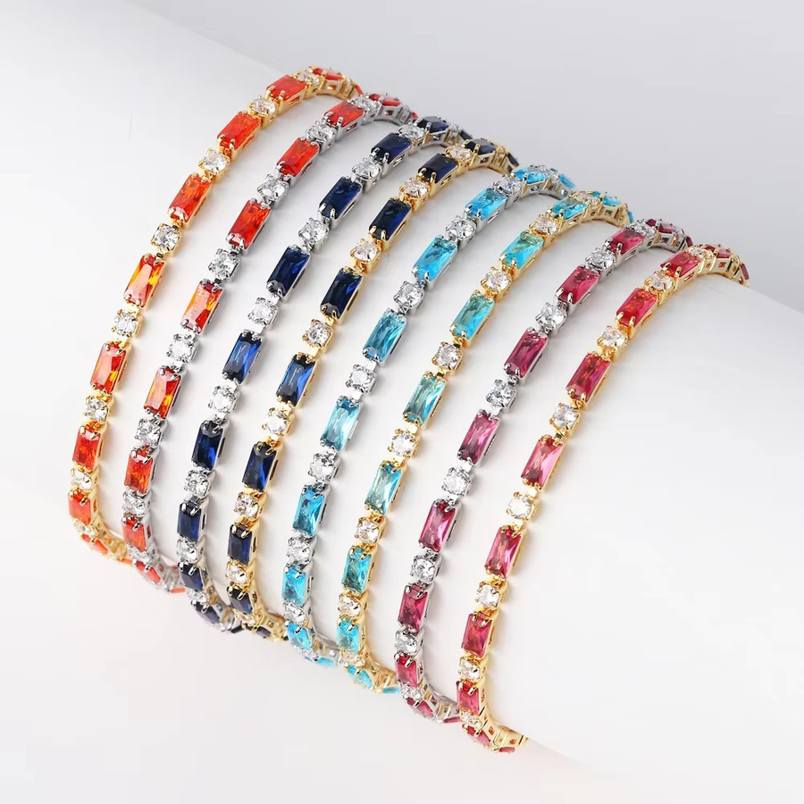 YUYAN Armband, 18 Karat vergoldet, Bunt, Zirkonia, Kristall, Damen - Bild 1
