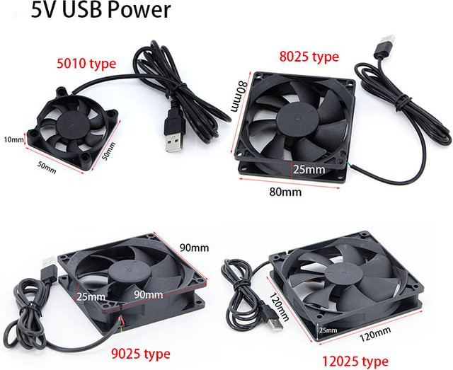 Gakaki USB-Lüfter 5V Air Cooler in Schwarz für TV Box und PC DIY Kühlung - Bild 1