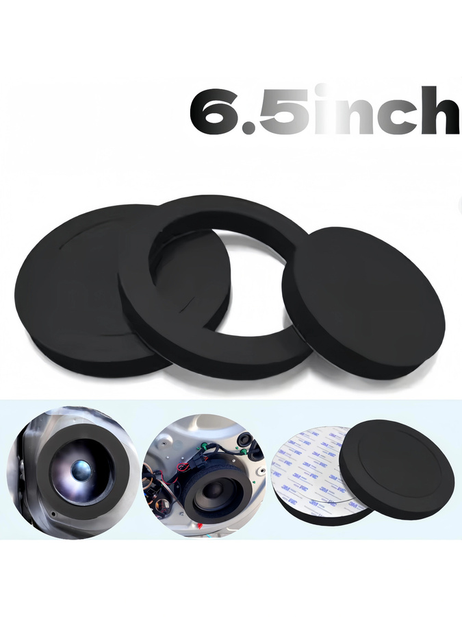 2er-Set Auto Lautsprecher Schaum Pads zur Bassverbesserung und Schalldämmung, 6,5 Zoll, Schwarz - Bild 6