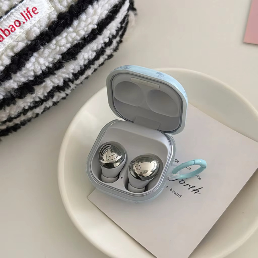 Stoßfeste Schutzhülle im Waldstil mit blauer Schleife für Samsung Galaxy Buds4 Pro, Buds3 Pro, Buds2 Pro, Buds FE und Buds Live in Blau - Bild 4