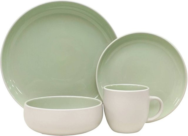 Seltmann Weiden Kombiservice aus Steingut in Grün und Beige, 16-teilig - Bild 1