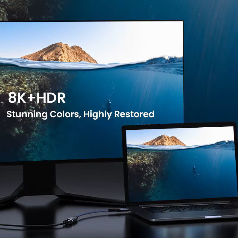 NIERBO HDMI 2.1 Verlängerungskabel mit Nylon-Geflecht, unterstützt 8K@60Hz, 4K@120Hz und 48 Gbit/s - Bild 5