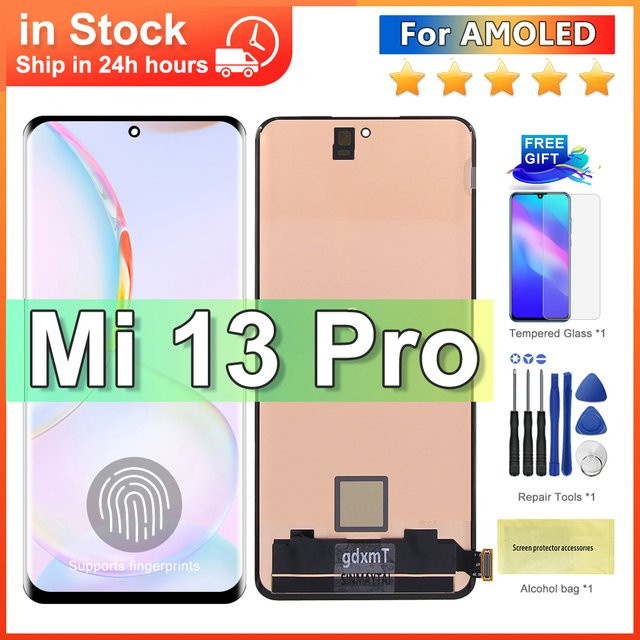 Xiaomi AMOLED-Bildschirmersatz mit LCD-Display und Touch-Digitizer-Rahmenbaugruppe in Schwarz für Mi 13 Pro 2210132G 2210132C - Bild 1