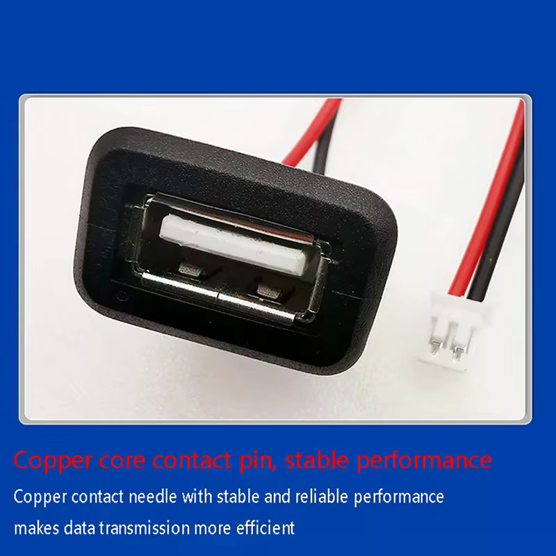JETTING USB 2.0 Ladebuchse mit Stromanschluss und Kabel in Schwarz - Bild 3
