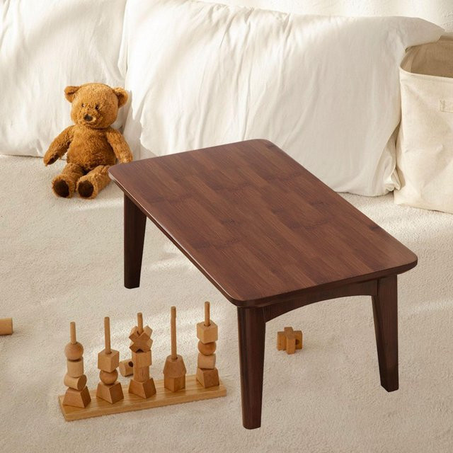 Mehrzweck Teetisch Tatami Bodentisch von Refreshing Home in Braun, faltbarer Laptop Schreibtisch und niedriger Beistelltisch für Wohnzimmer, Schlafzimmer oder Balkon - Bild 1