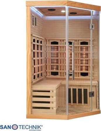Sanotechnik SUPREME Infrarotkabine für 2 Personen in Braun, B/T/H: 120 x 120 x 190 cm (Bausatz)