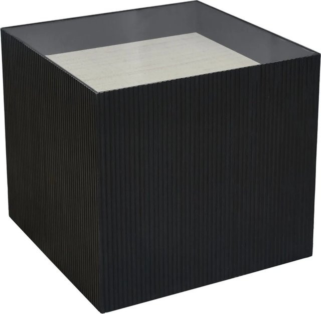 Svita Eva Beistelltisch aus Paulownia Holz in Schwarz und Natur, B/T/H: 50 x 50 x 45 cm - Bild 1