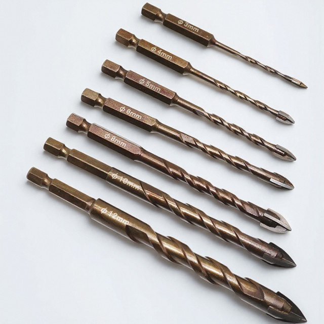 STONEGO Kreuz-Sechskant-Fliesenbohrer aus Hartmetall für Glas, Keramik und Beton, Durchmesser: 3 bis 12 mm - Bild 1