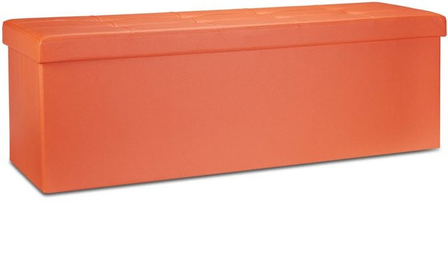 Relaxdays Sitzbank aus Kunstleder in Orange, faltbar, B/T/H: 114 x 38 x 38 cm - Bild 1