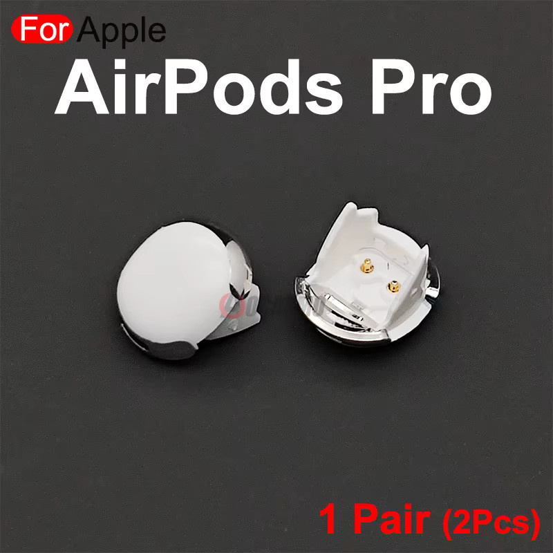 Apple Ersatzteil Bodenabdeckung mit Metallkontaktstück für AirPods 1 2 3 4 Pro und Pro 2 in Silber - Bild 2