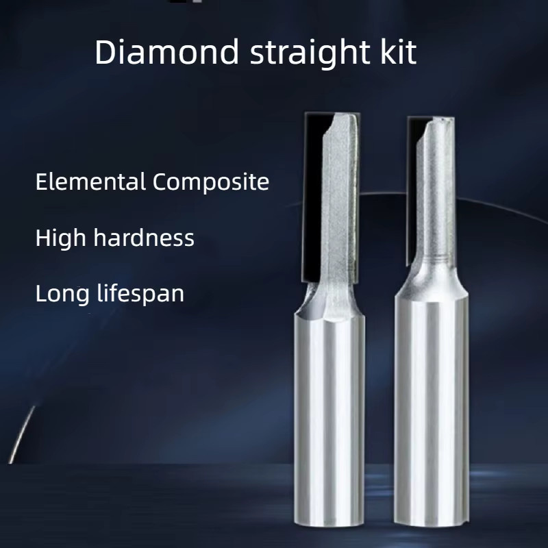 PCD Diamant Fräser Gerade Bit Zweischneidig für Carving Maschinen und Holzbearbeitung in Silber - Bild 2