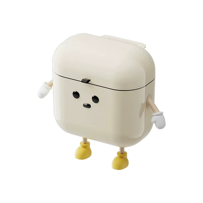 HUILV Wandmontierter Mülleimer mit Klappdeckel für Küche und Badezimmer, Beige oder Weiß, Volumen: 9L oder 12L, Breite: 29,5 cm, Tiefe: 26,0 cm - Bild 4