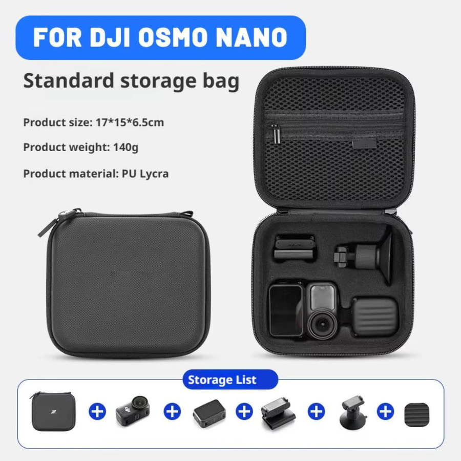 DJI OSMO Nano Action-Kamera Hartschalen-Tragetasche in Schwarz, stoßfeste Schutzbox für Reisen - Bild 4