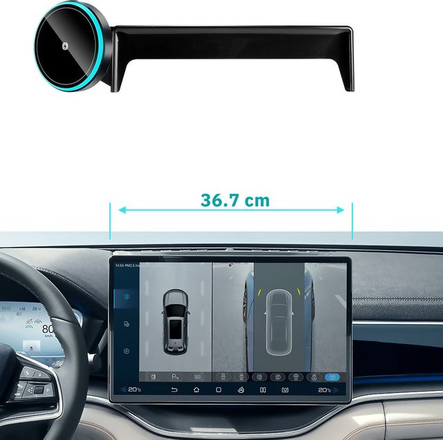 DaleiPro Kabellose Qi Auto-Handyhalterung mit Bildschirm-Fixierclip für BYD Seal U Song Plus Sealion 6 in Schwarz - Bild 1
