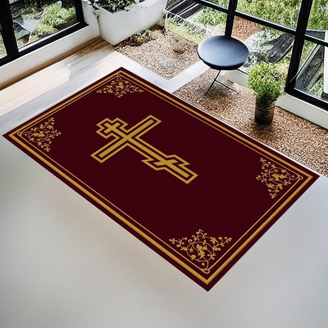 Personalisierter Gebetsteppich Janamaz in Rot, moderner islamischer Teppich für Wohnzimmer und Schlafzimmer, B/B: 120 x 160 cm - Bild 1