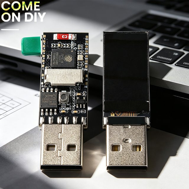 ESP32 S3 USB-Dongle Entwicklungsboard mit 0,96 Zoll LCD-Display N16R8, WLAN und Bluetooth in Schwarz mit SD-Karten-Unterstützung für Arduino IoT-Projekte - Bild 1
