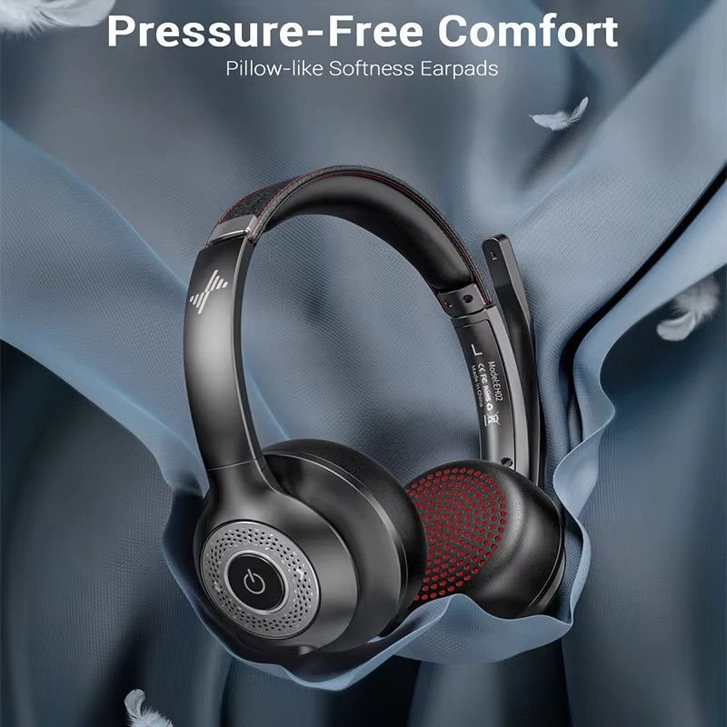 JIAMQISHI EH02U Wireless Bluetooth Headset mit ANC und USB-Dongle in Schwarz - Bild 2