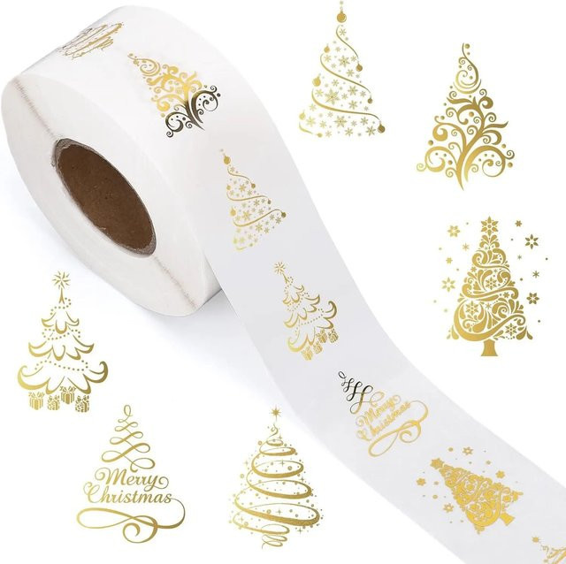 500 Stück transparente Weihnachtsaufkleber als selbstklebende Siegel und Etiketten für Geschenkdekorationen und Karten - Bild 1