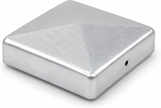 Holmwerk Pfostenkappe Pyramide aus verzinktem Stahl in Silber für 9 x 9 cm Pfosten, Höhe: 9,1 cm - Bild 1