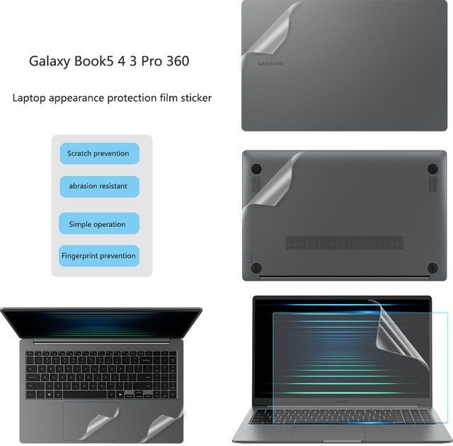 Samsung Galaxy Book 5 Pro 360 Schutzfolie Transparent für 14/15,6/16 Zoll Notebook - Bild 1