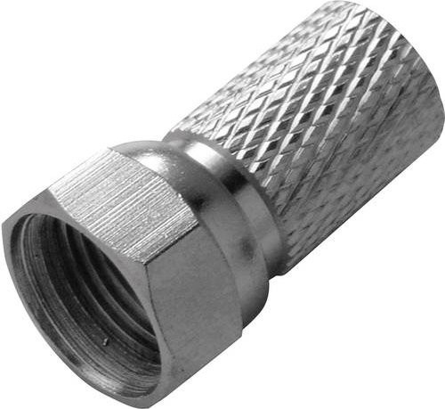 Schwaiger F-Stecker Set in Silber für 7,5 mm Kabel Durchmesser, 10 Stück - Bild 1