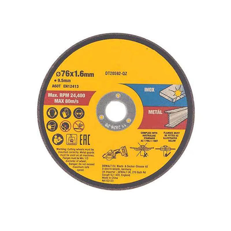 DeWalt DT20592-QZ INOX Bonded Schleiftrennscheibe 76 mm für Multi-Mat-Trennscheiben 3er-Pack - Bild 3