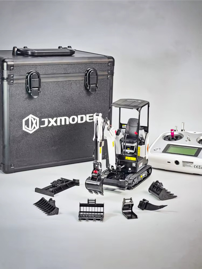 JXMODEL JX E20 RC Mini-Bagger, 1:14 Maßstab, Metall, mit Hydraulik, Geräuschen und Licht, funkgesteuertes Baggermodell - Bild 2