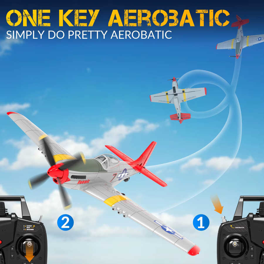 Volantex RC P-51 P51D Mustang, RC Flugzeug, 400mm Spannweite, RTF - Bild 4
