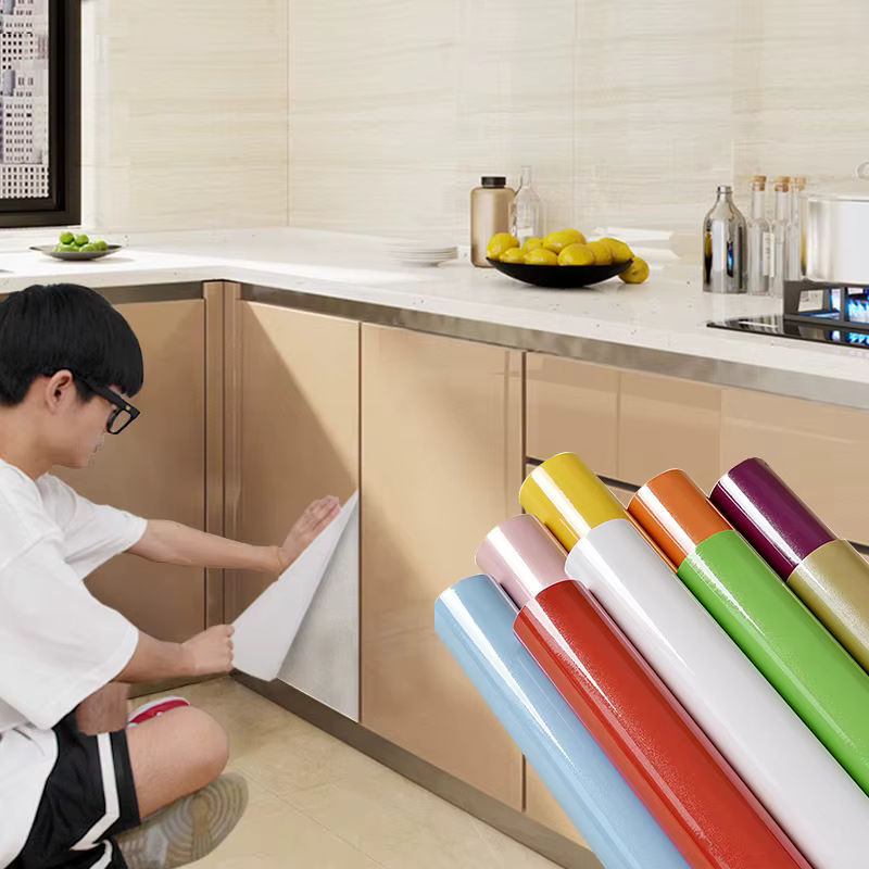 Wokhome selbstklebende PVC Dekorfolie in Perlweiß für Möbel und Küchenschränke, wasserdichte Tapete, Breite: 40 cm, Höhe: 40 cm - Bild 3