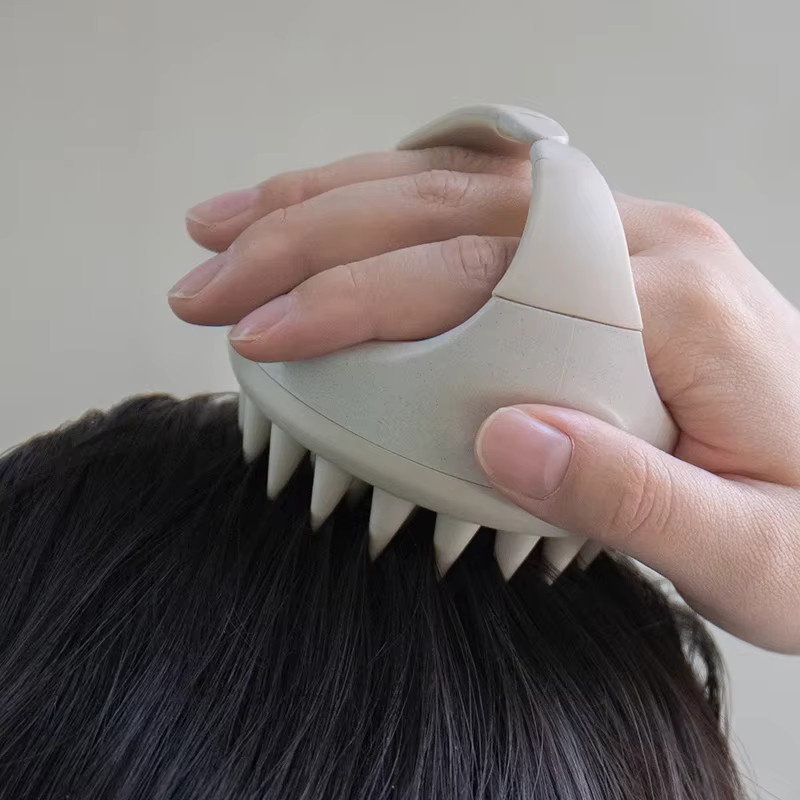Kopfhautbürste aus Weizenstroh und Silikon, Unisex - Bild 3