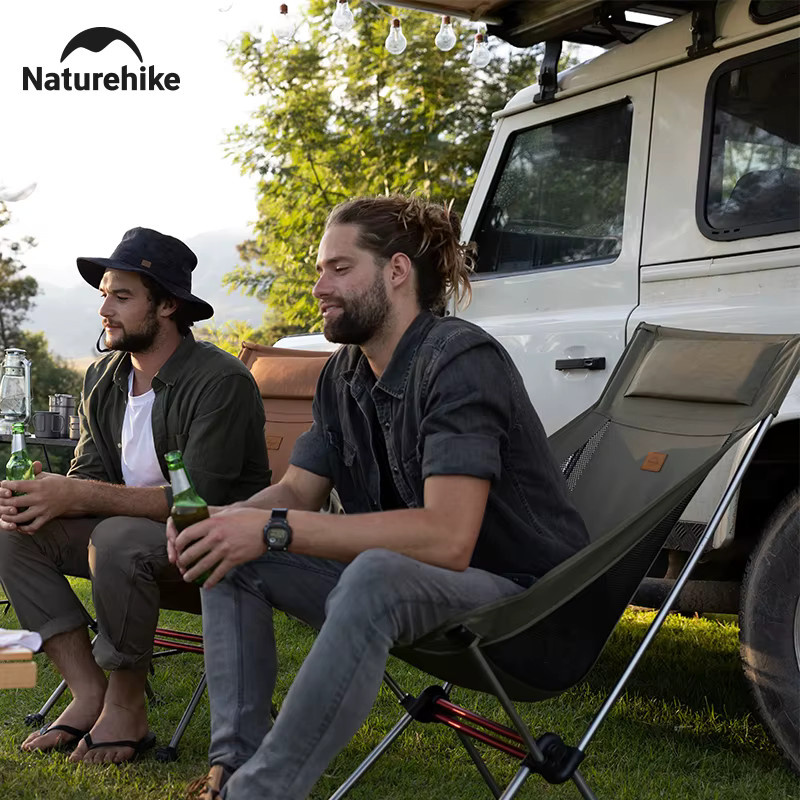 Naturehike Camping Mond Stuhl mit hoher Rückenlehne, ultraleichter Klappstuhl für Outdoor und Angeln, Farbe: Grün - Bild 2
