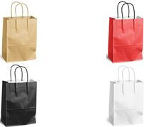 MAILmedia Papier-Tragetasche mit Kordel, weiß, Kraftpapier, Volumen: 8,7 Liter, B: 24 cm, T: 11 cm, H: 33 cm - Bild 1
