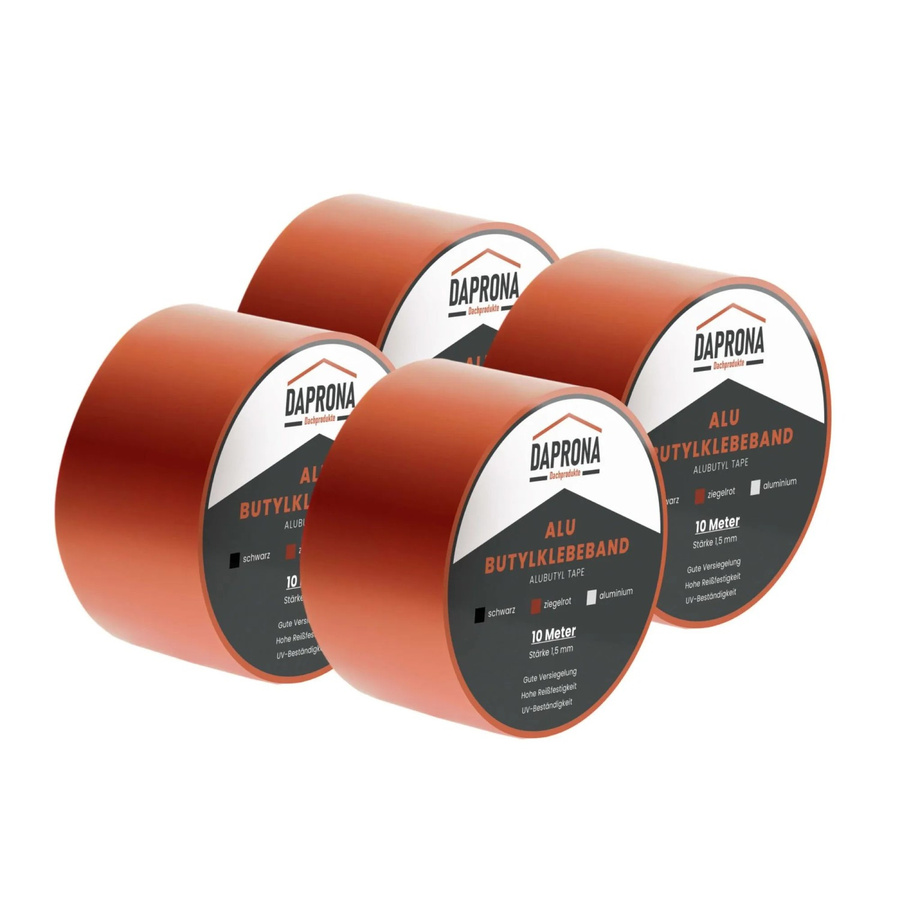 Daprona Butylband Reparaturband Dichtband in Ziegelrot und Silber, Breite: 75 mm, Länge: 10 m - Bild 2