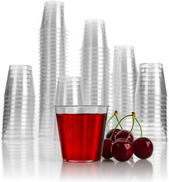 BigDean Shotgläser aus bruchsicherem Kunststoff, 200 Stück, transparent, 3cl - Bild 1