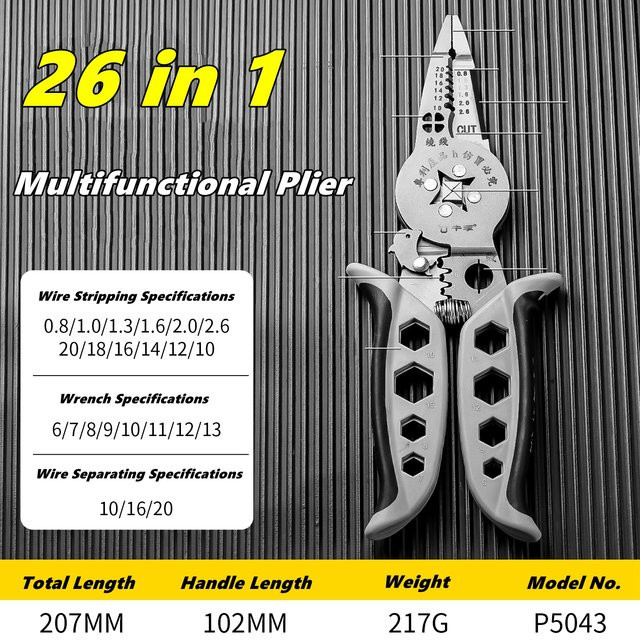 NIUXIANG Multifunktionale Crimp-Abisolierzange mit integriertem Cutter für Kabel und Draht - Bild 1