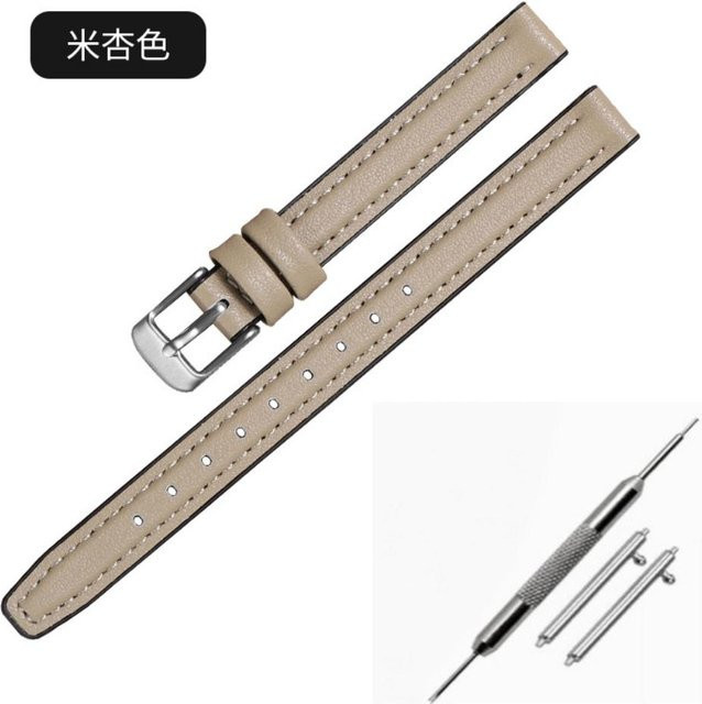 Uhrenarmband Silikon, Echtes Leder, Damen, 12mm - Bild 1
