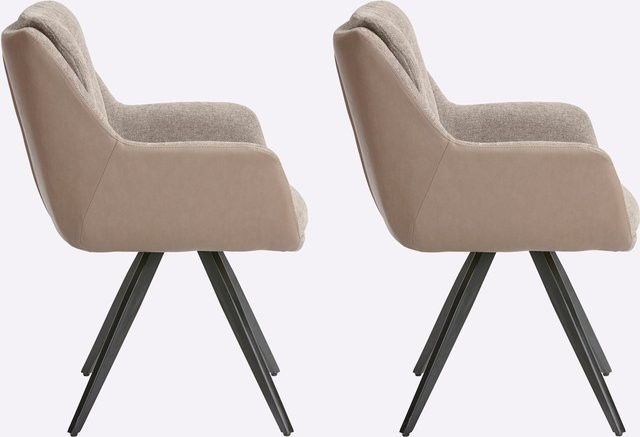Drehstuhl von Heine Home in Beige mit Polsterung aus Kunstleder und Samt sowie 360 Grad Drehsitz - Bild 1