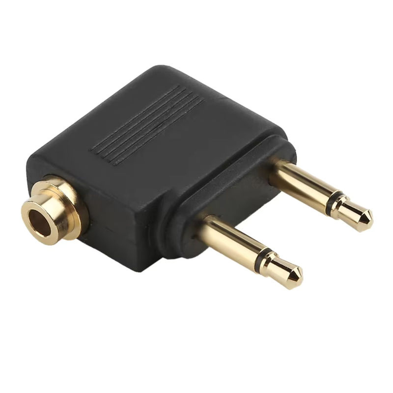 VIKEFON Dual 3,5mm Klinken Adapter für Flugzeug Kopfhörer, Schwarz - Bild 4