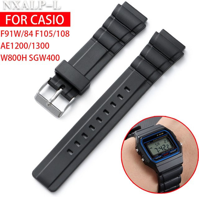Casio Uhrenarmband Silikon, Schwarz, Unisex - Bild 1