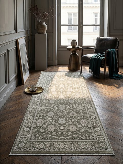 Kurzflor Läufer Kadima Design von SCRIVIA in Grün, B/T: 80 x 300 cm - Bild 1