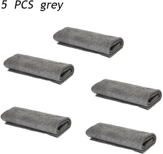 5er Set Happy6 Mikrofaser Reinigungstücher für Glas und Geschirr in Grau - Bild 1