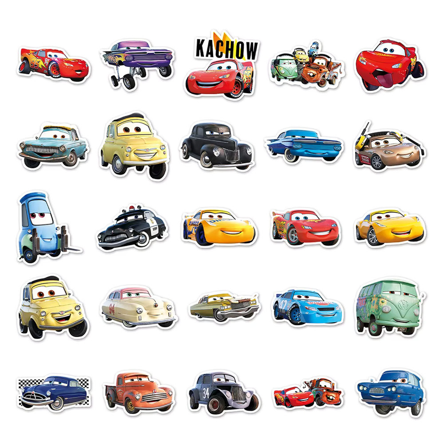 Disney Cars Aufkleber Set mit Lightning McQueen in Multicolor für Notizbücher, Telefone und Gepäck - Bild 3