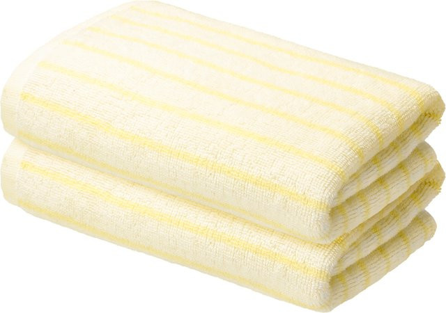 LIVARNO Frottier-Handtücher aus Baumwolle, 2 Stück, Gelb, B: 50 cm, L: 100 cm - Bild 1