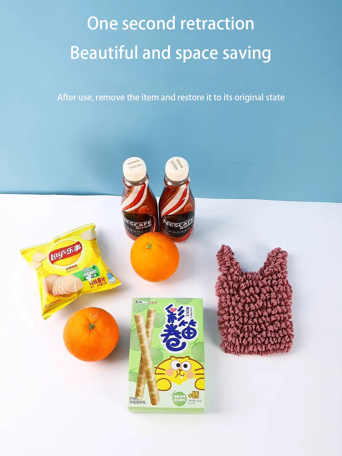 2 Stück qiusmile Magische Stretch-Taschen, elastische und faltenfreie Multifunktions-Einkaufstaschen in Schwarz - Bild 2